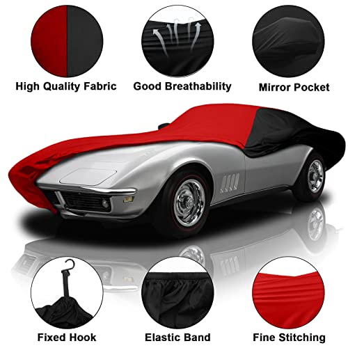 Indoor Car Cover Replace for 1968–1982 Corvette C3, Luxurious Stretch Satin Snug Custom-fit Indoor Breathable Car Cover for Dust-Proof, Underground Garage, Car Show (C3)