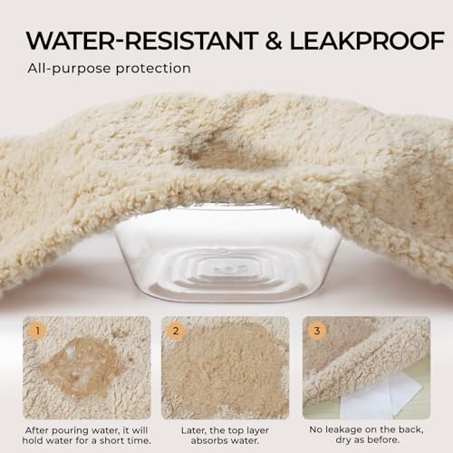 Luciphia Waterproof Dog Blanket Soft Pet Sherpa Calming Thick Blankets,Leakproof Cozy Pet Puppy Blanket for Medium Large Dogs Cats,Sofa Bed Car Couch Protector(Beige,30x20 inches)