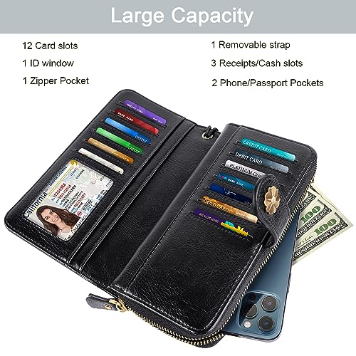 Coco Rossi Women Wallets Multi Card Case Wallet Clutch Wallet Card Holder Organizer Ladies Purse Wrist strap Purse, Pink Marble
