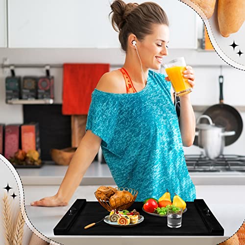 Chunful Stove Top Cover Board 30 x 22 Inch Rustic Wood Noodle Board Gas Electric Stove Cover with Handles for Gas Burners Kitchen Counter(Black)
