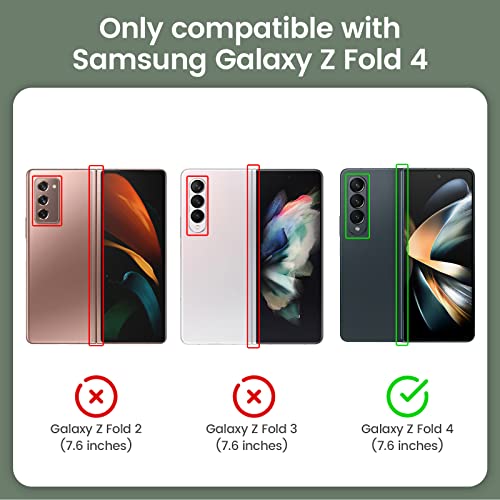 VEGO for Z Fold 4 Case, Galaxy Z Fold 4 Case with Slide Camera Cover & Hinge Protection Case with Screen Protector 360°Magnetic Kickstand Protective Cover Case for Samsung Galaxy Z Fold 4 5G - Black