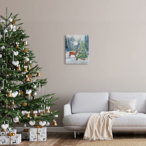 Stupell Industries Winter Woodland Animals Tree Canvas Wall Art, Design by Ruane Manning