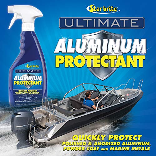 STAR BRITE Ultimate Aluminum Protectant - Quick Protection for Polished & Anodized Aluminum, Shields Against Saltwater, Corrosion & Pitting - Ideal for Towers, Outriggers, Pontoons - 22 OZ (080922P)