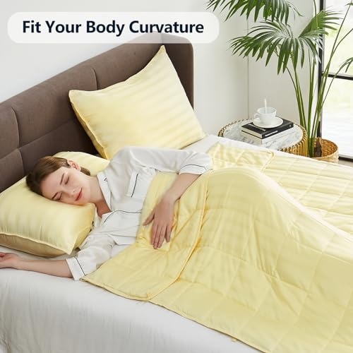 anfie Weighted Blanket (36"x48" 5lbs) Weighted Blanket Cooling Blanket for Sleeping,Throw Size Breathable Blanket with Premium Glass Bead(Beige)