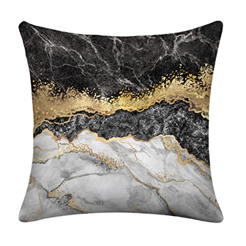 LHAIFA Black Gold Pillow Covers Couch Pillows for Living Room 18x18 Set of 4 Marble Abstract Sofa Pillows Decorative Pillows for Couch Bed Living Room Sofa Outdoor Car Pillow Covers
