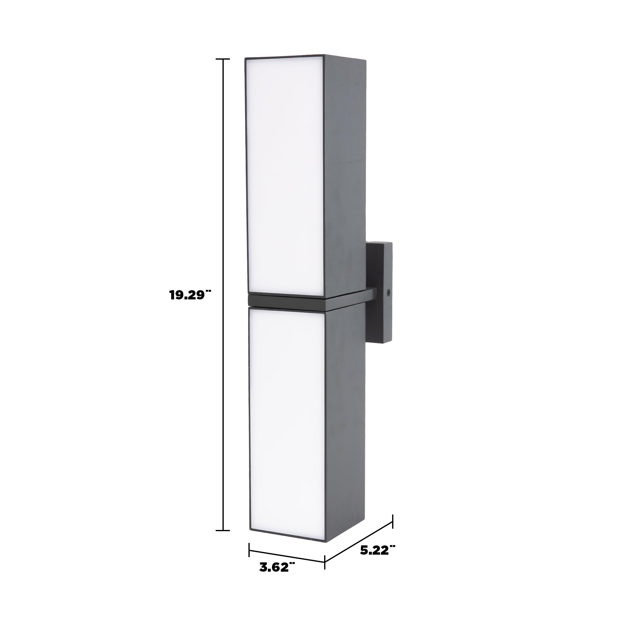 LUTEC Cuba 3000K 2000LM LED Porch Wall Light Outdoor, Modern Exterior Lights Fixture, Waterproof Wall Lamp Sconce Outside for House, Patio, Home, Entryway-Grey