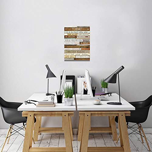 Brown Canvas 1Wall-Decor - Motivational Wall Art for Office - Inspirational Wall Art Decor Ready to Hang Size 12" x 16"