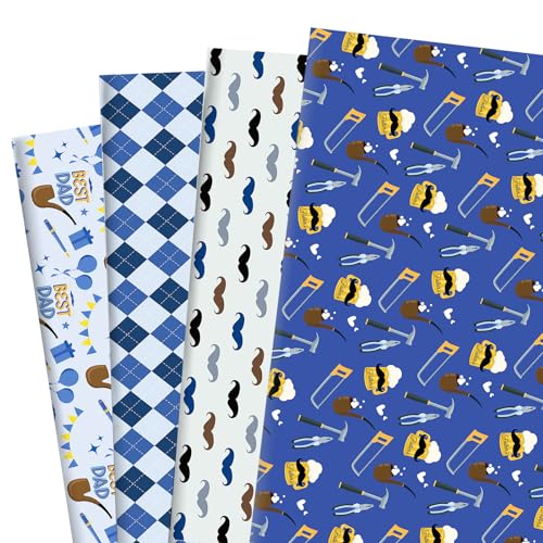 CIEOVO 12 Sheet Blue White Chinoiserie Pattern Paper China Elements Pattern Gift Wrapping Paper Art Paper Sheets for Holiday Birthday Baby Bridal Shower Wedding Party Gift Wrap DIY, 19.7 x 27.6 Inch