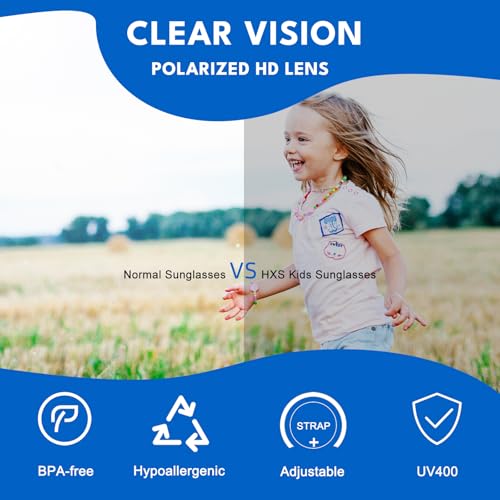 HXS 2-Pack Polarized Toddler Sunglasses with Strap for 2-4 Year Olds,Pink & Beige Brown