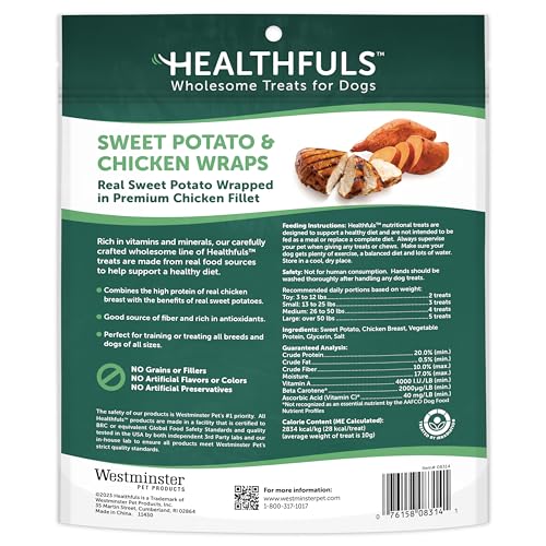 Healthfuls Chicken Wrapped Sweet Potato Dog Treats, 16oz