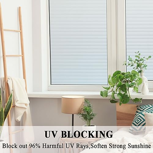 Privacy Blinds Window Film,Stained Glass Door Film,Static Cling Window Tint,Heat Control Anti UV Removal Window Cling for Office and Home,17.5 inches by 78.7 inches