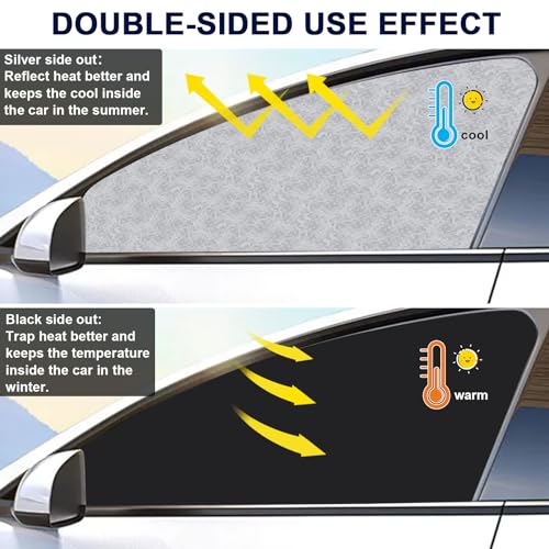 XCBYT Car Window Covers - 4 Pack Car Window Shades Double-Sided Car Privacy Curtains for Breastfeeding, Napping, Dressing, Camping