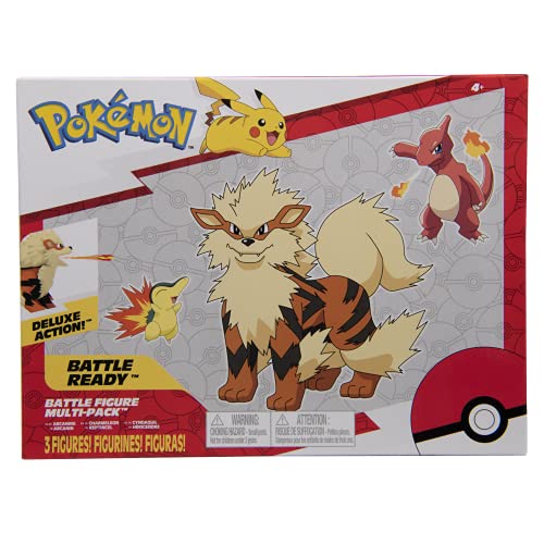 Pokémon Pokémon Battle Figure, Fire Theme with 3 Pack Cyndaquil, Charmeleon, Arcanine - 4.5-inch Arcanine Figure, 3-inch Charmeleon Figure, 2-inch Cyndaquil - Toys for Kids Fans - Amazon Exclusive