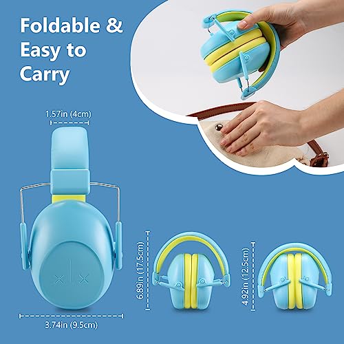 ProCase Kids Noise Cancelling Headphones, Kids Ear Protection Monster Jam Truck, Fireworks Hearing Protection Noise Reduction, Noise Canceling Earmuffs for Sensory Autism Toddler Children -Blue