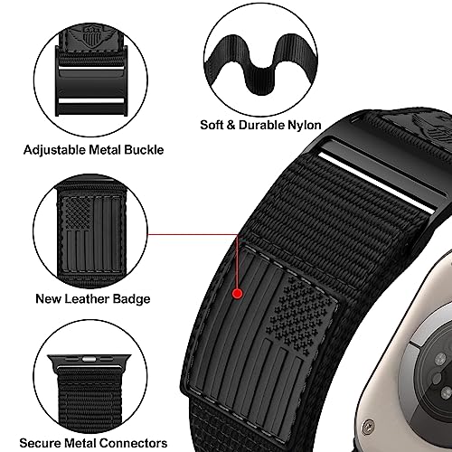 Rugged Nylon Band Compatible with Apple Watch Band 49mm 46mm 45mm 44mm 42mm,Soft Sport Loop Adjustable Wristbands Replacement Strap for Apple Watch Ultra iWatch Series 10/9/8/7/SE/6/5/4/3/2/1,Orange
