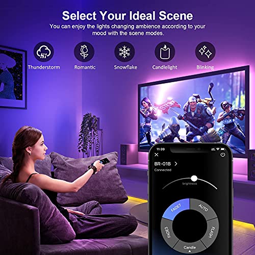 Nexillumi LED Lights for TV, 6.56ft TV LED Backlight for 24-31 Inch, RGB LED Strip Lights Behind TV, APP Remote Control Music Sync TV Led Lights for Bedroom