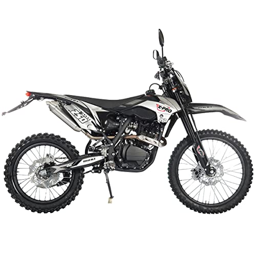 X-PRO Titan DLX 250cc Gas Dirt Bike Pit Bike Adult Bike,Big 21"/18" Wheels, Zongshen Engine! (Black)