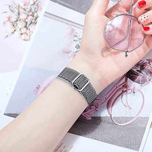 3-Pack Elastic Nylon Bands Compatible with Fitbit Charge 6/ Charge 5, Breathable Adjustable Replacement Stretchy Nylon Loop Wristband Sport Strap for Women Men, 301