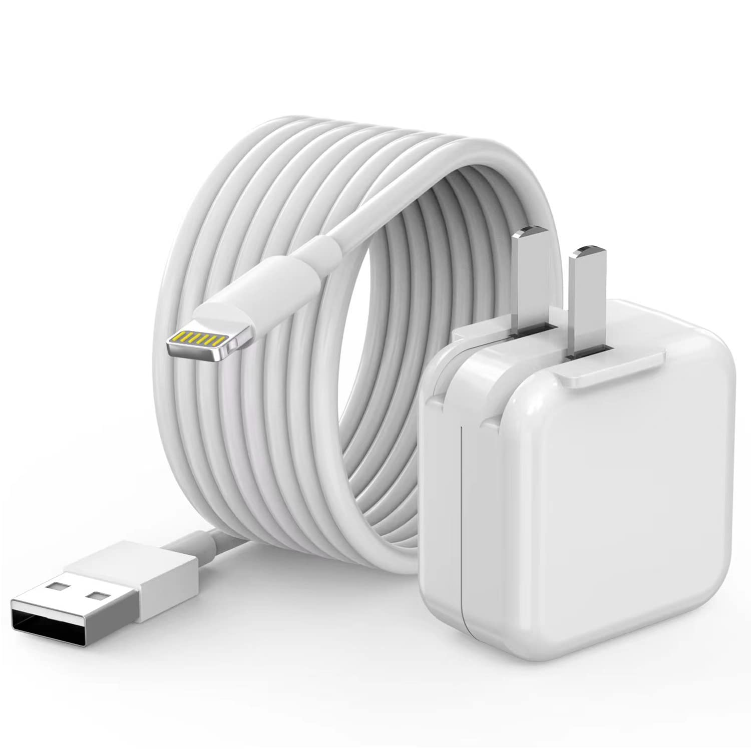 iPad Charger, [ Apple MFI Certified ] 10FT Long iPad Chargers Lightning Cord Cable Fast Charging USB Wall Charger Block Foldable Plug for iPad 7/8/ 9 Generation, iPad Air, iPad Mini, iPad Pro, iPhone