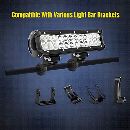 Nilight - 90027B 2PCS LED Light Bar Horizontal Bar Clamp Mounting Kit Fit on 0.75" 1" 1.25" Bull Bars Roof Racks Roll Cages for ATV UTV and Trucks, 2 Years Warranty