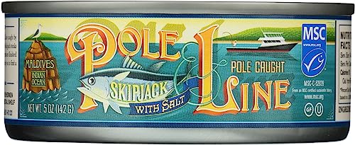 POLE AND LINE Skipjack Tuna in Water, 5 OZ