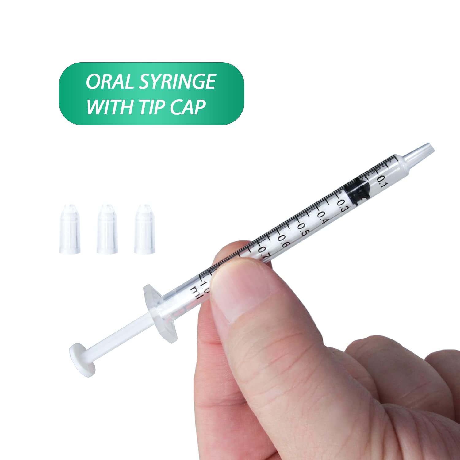 1ml Syringe for Liquid, Oral, Scientific Labs, Measurement, Dispensing, with Cap- 3 Pack 1ml Syringes