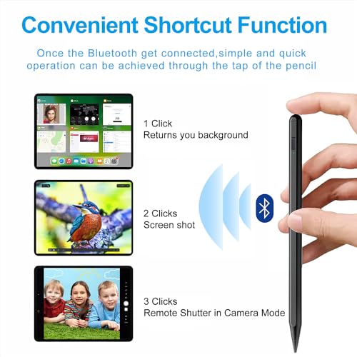 Stylus Pen for iPad 2018-2024 with Palm Rejection, Apple Pencil for Apple iPad 10th/9th/8th/7th/6th Gen, iPad Pro 11/12.9 inch, New iPad Air 2024 11&13-inch(M2) /5th/4th/3th Gen, iPad Mini 6th/5th Gen
