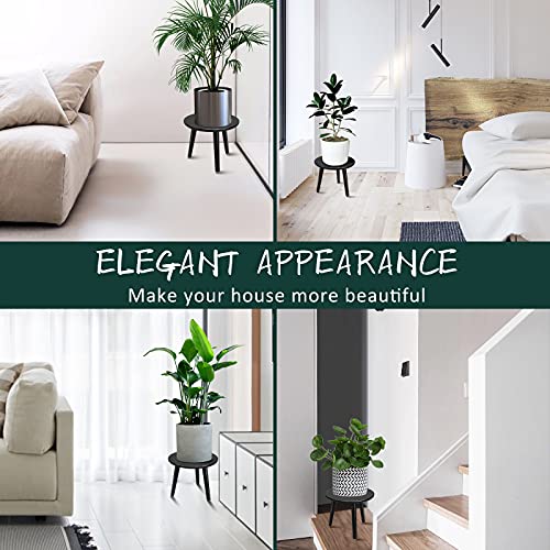 Uneedem Indoor Plant Stand Wood Mid Century Modern Small Round Side Plant Table for Indoor Plants, 8.9" Tall Plant Holder for Flower Pots End Table