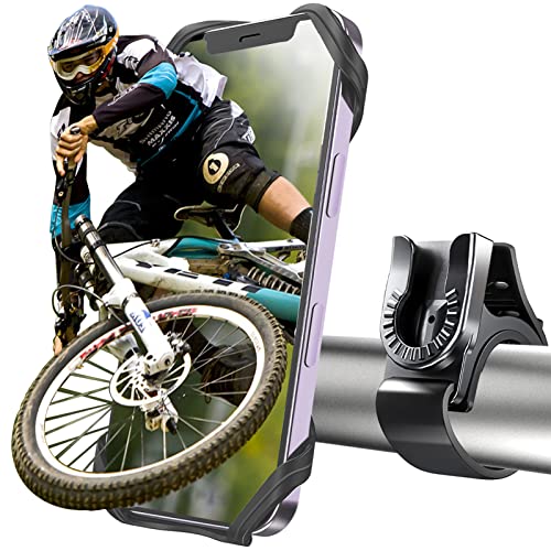 ORIbox Detachable Bike Phone Holder, Universal Bicycle Motorcycle Cell Phone Mount, 360° Rotatable Adjustable Bike Phone Mount Compatible for 4" to 6.7" Smartphones, Detachable Black