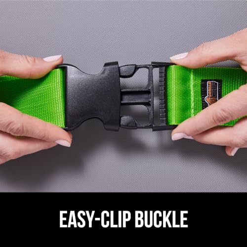 Gorilla Grip Heavy Duty 2 Pack Adjustable Luggage Straps for Suitcases, Easy to Identify Travel Belt Connector Holds Suitcase Together, Extends Life of Bag, Strap Connects Two Bags, Accessories Black