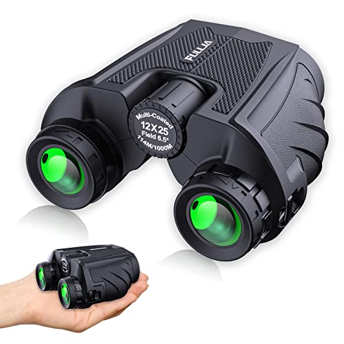 12x25 Lightweight-Compact-Toddler Binoculars for Adults - Binoculars with Low Light Night Vision, Easy Focus Cheap Binocular for Opera, Outdoor Sports, Travel, Hiking, Concerts, Hunting