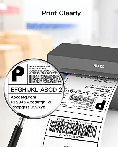 Nelko Genuine 4x6 Direct Thermal Shipping Label (Pack of 500 Fan-Fold Labels), Nelko 4x6 Thermal Labels for Nelko PL70E Shipping Label Printer, Perforated and Strong Adhesive, Commercial Grade