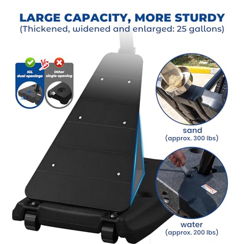 IGL Basketball Hoop Outdoor with 52 Inch Shatterproof Backboard, 10FT Height Portable Basketball Hoop Outdoor, Adjustable Basketball Goal System (Black)