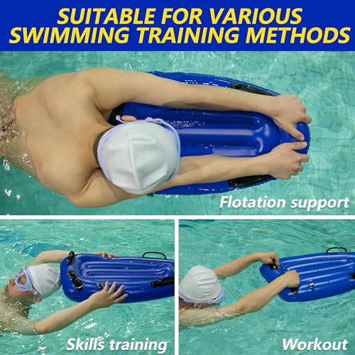 RunNico 2Pcs Adult Swim Training kickboard-Inflatable Adult Swimming Kickboard -PVC Pool Exercise Board，Swim Training Aid for Adult Pool Water Exercise