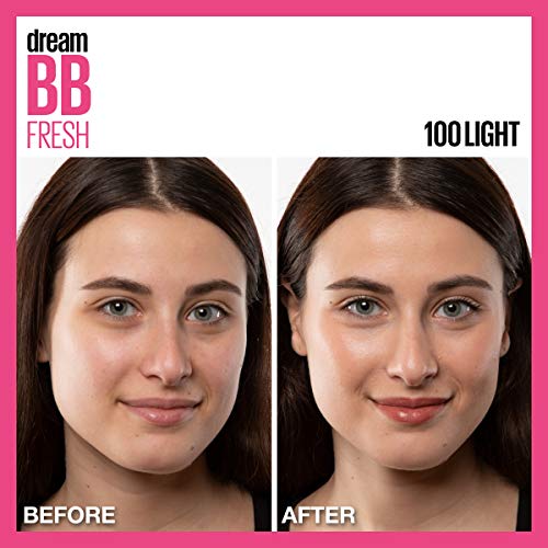 Maybelline Dream Fresh Skin Hydrating BB cream, 8-in-1 Skin Perfecting Beauty Balm with Broad Spectrum SPF 30, Sheer Tint Coverage, Oil-Free, Light, 1 Fl Oz