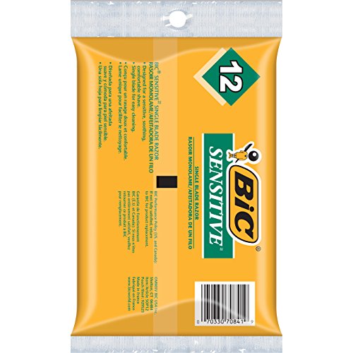 BIC Sensitive Disposable Razors for Men, Long-Lasting 1 Blade Razors for Sensitive Skin, 52 Count Shaving Razors Assorted