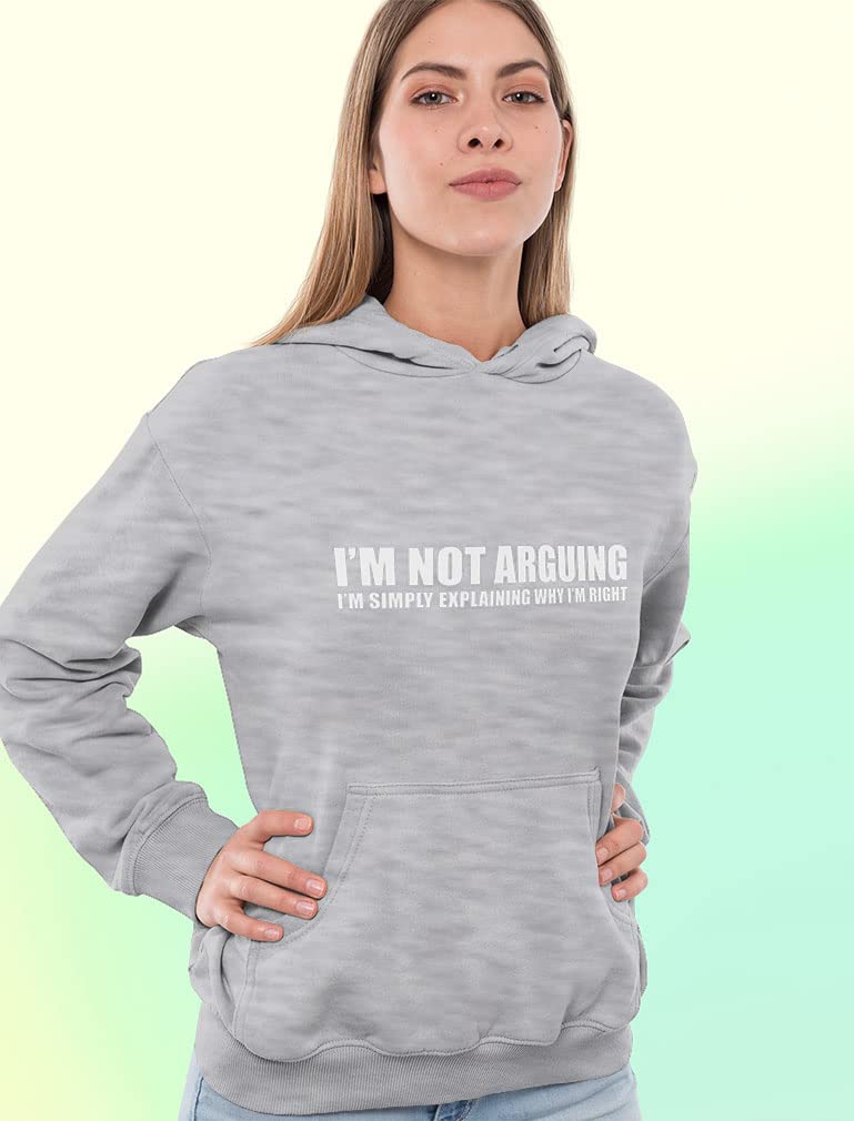 Tstars I'm Not Arguing with Sayings Teen Girls Women's Novelty Sarcastic Hoodie X-Large Gray