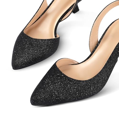 mysoft Women's Pumps Slingback Kitten Heels Pointed Toe Sexy Wedding Party Dress Pump Shoes Red Suede