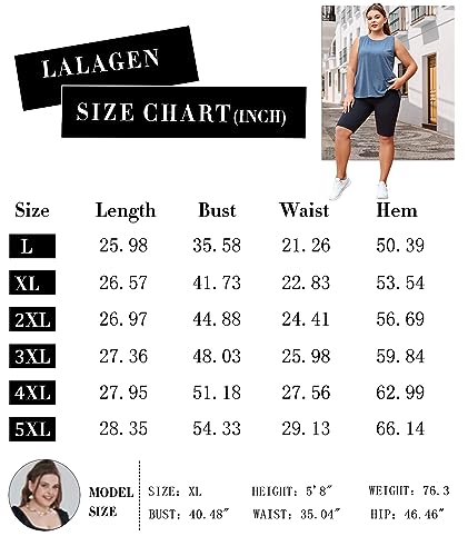 LALAGEN Plus Size Womens Workout Tank Tops Sleeveless Flowy Yoga Athletic Running Shirts Red 5XL