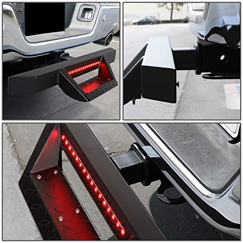 DNA Motoring HITST-2-333-BK-T1 2" Receiver Trailer Towing Hitch Step Bar w/LED Brake Light,Black
