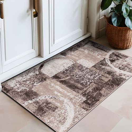 Rugshop Contemporary Abstract Circle Design Soft Area Rug 5'3" x 7'3" Gray
