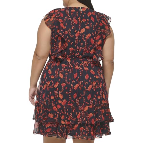 Tommy Hilfiger Women's Dress Plus Size,Grenadine Multi,12W