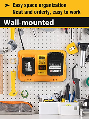 Bslite Battery Charger Station Replacement for Dewalt Battery Charger DCB102 Comaptible with Dewalt 12V/20V Max Battery(Yellow)