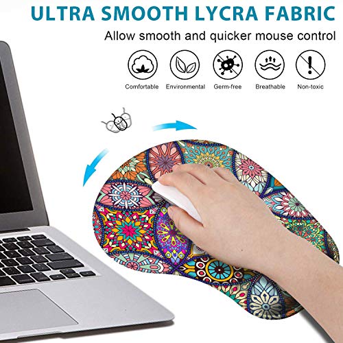 CUISHAN 2 Pack Gaming Mouse Pad and Coaster,Ergonomic Mouse Pad with Wrist Support Gel,Non-Slip PU Base,Easy Typing Pain Relief Effect,Suitable for Office and Home (Starry Owl)