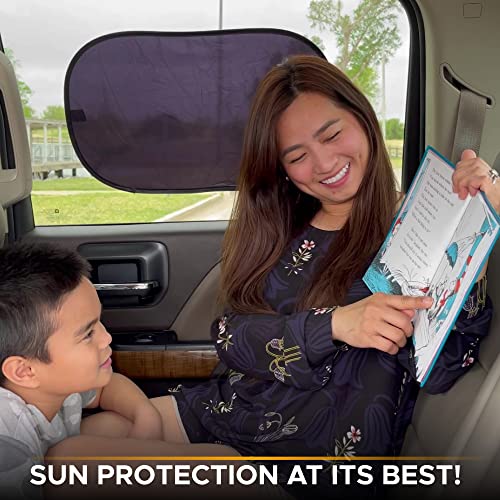 EcoNour Car Side Window Shades for Baby | Medium - 2 Pack Car Side Window Sunshade for Kids | Automotive Sun Protection Baby from UV and Sun Glare | Car Baby Accessories (20"x12")