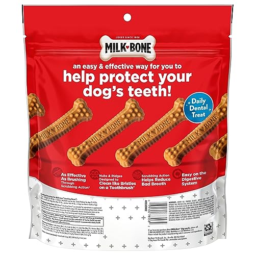 Milk-Bone Original Brushing Chews, 6 Large Daily Dental Dog Treats (Pack of 5) Scrubbing Action Helps Clean Teeth