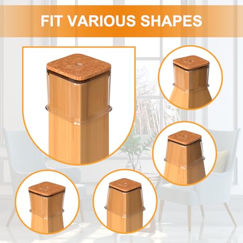 24 Pcs Chair Leg Floor Protectors for Hardwood Floors Silicone Covers to Protect Wood Tile Floors Scratches Felt Pads Furniture Leg Caps No Noise (Fit:0.5"-0.89")