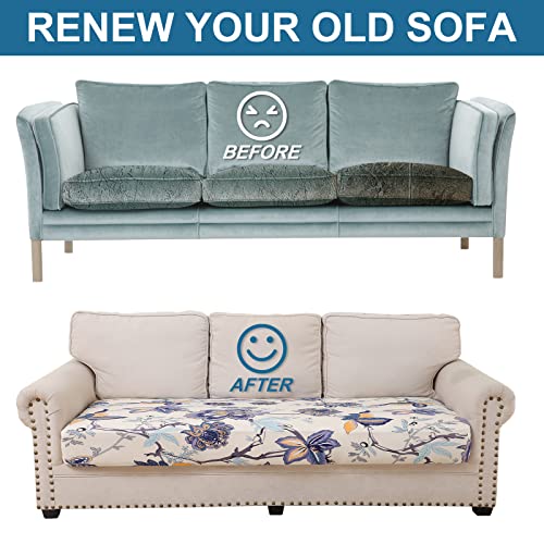 smiry Printed Couch Cushion Covers, Stretch Sofa Cushion Covers Replacement, Non-Slip Sofa Seat Cushion Slipcovers