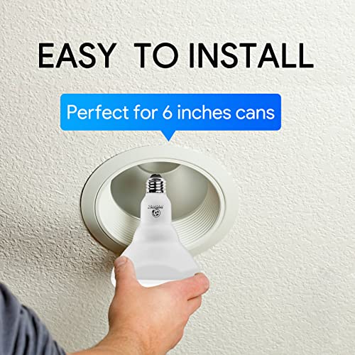 LED Recessed Light Bulbs BR40, 110W Equivalent 14W, Dimmable, 1600 High Lumens, Warm White 3000K, Indoor Flood Lights for Recessed Cans, UL Listed, 6 Pack