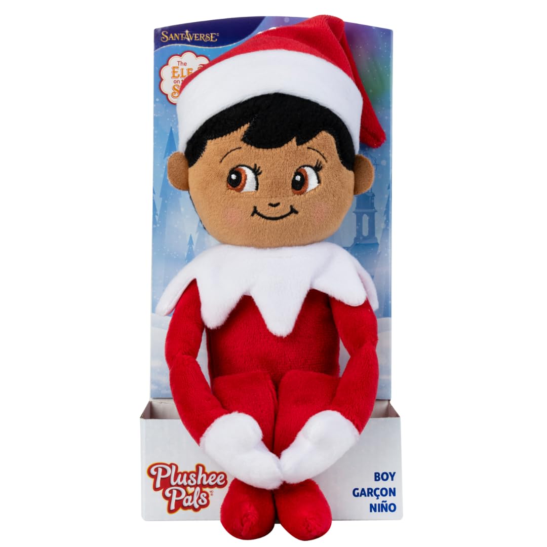 The Elf on the Shelf Plushee Pals - 17-inch Scout Elf Plush Toys - Huggable and Lovable Stuffed Brown Eyed Boy Elf Plush